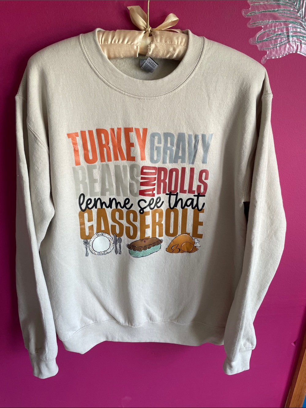 Festive Thanksgiving Turkey Gravy & Casserole Graphic Sweatshirt